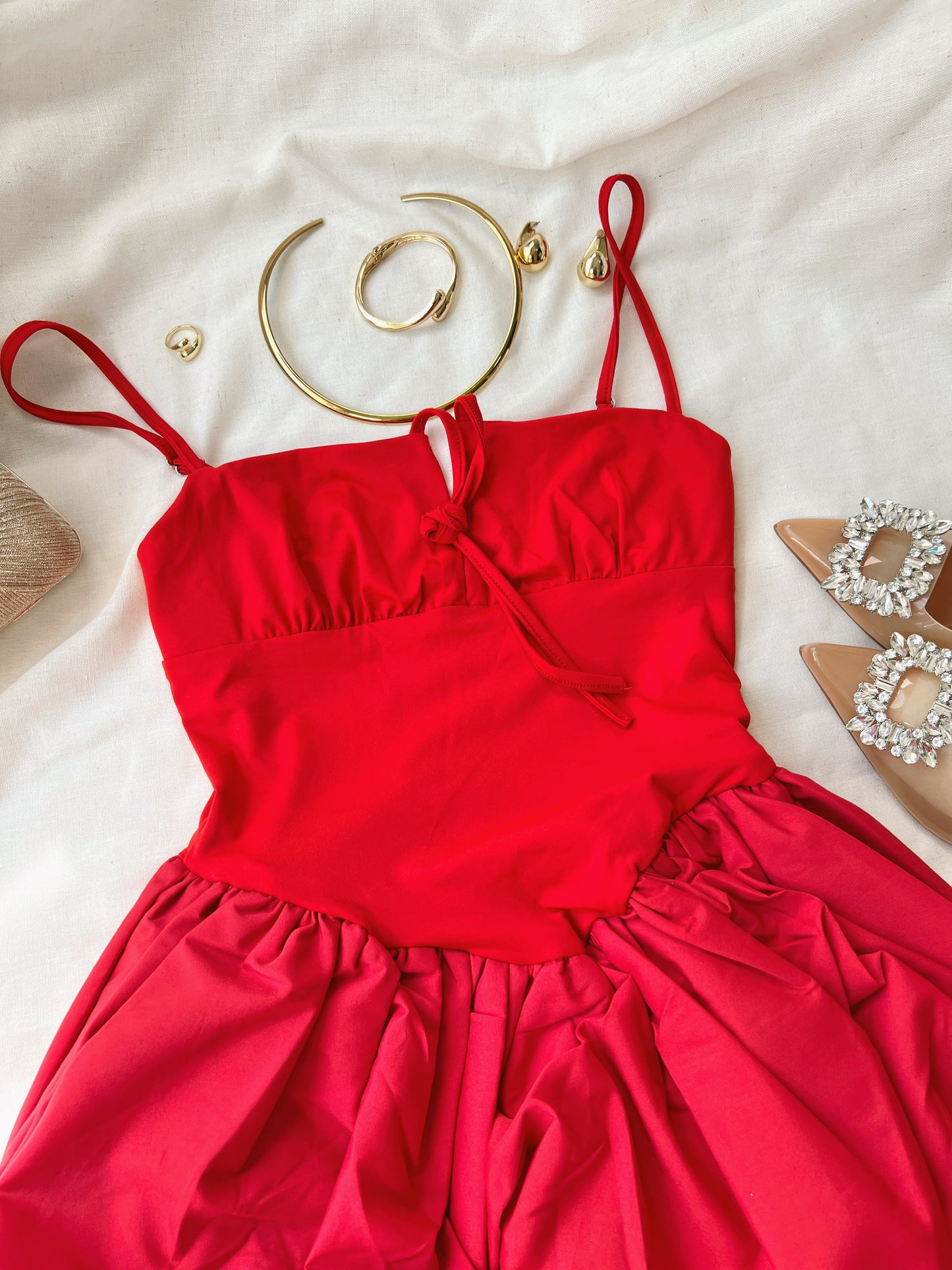 Red Bubble Cami Dress