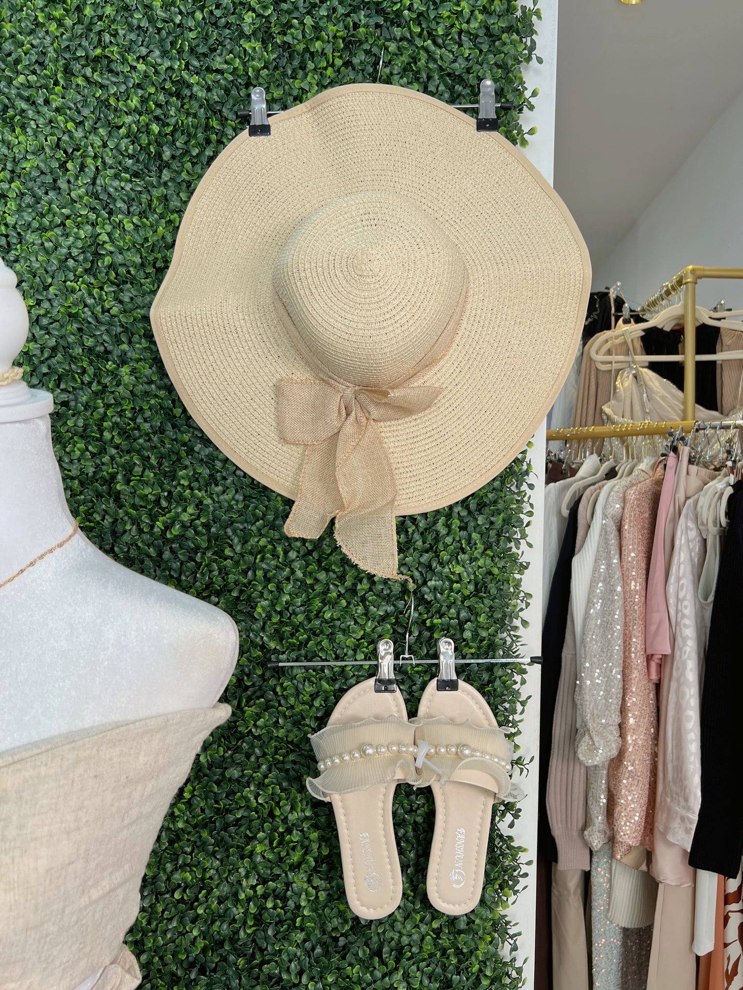 Beige Straw Beach Hat
