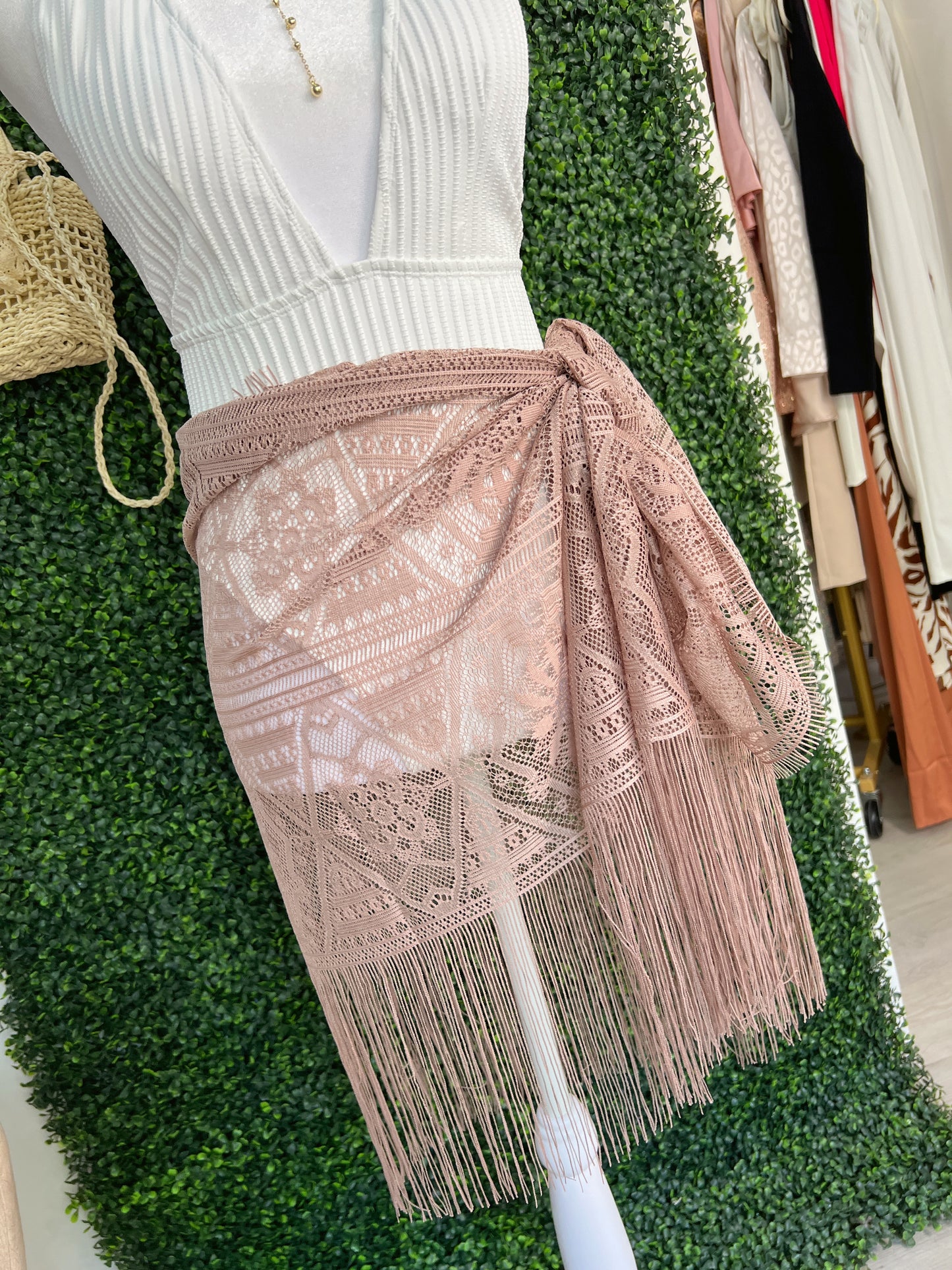 Nude Tassel Fringe Sarong
