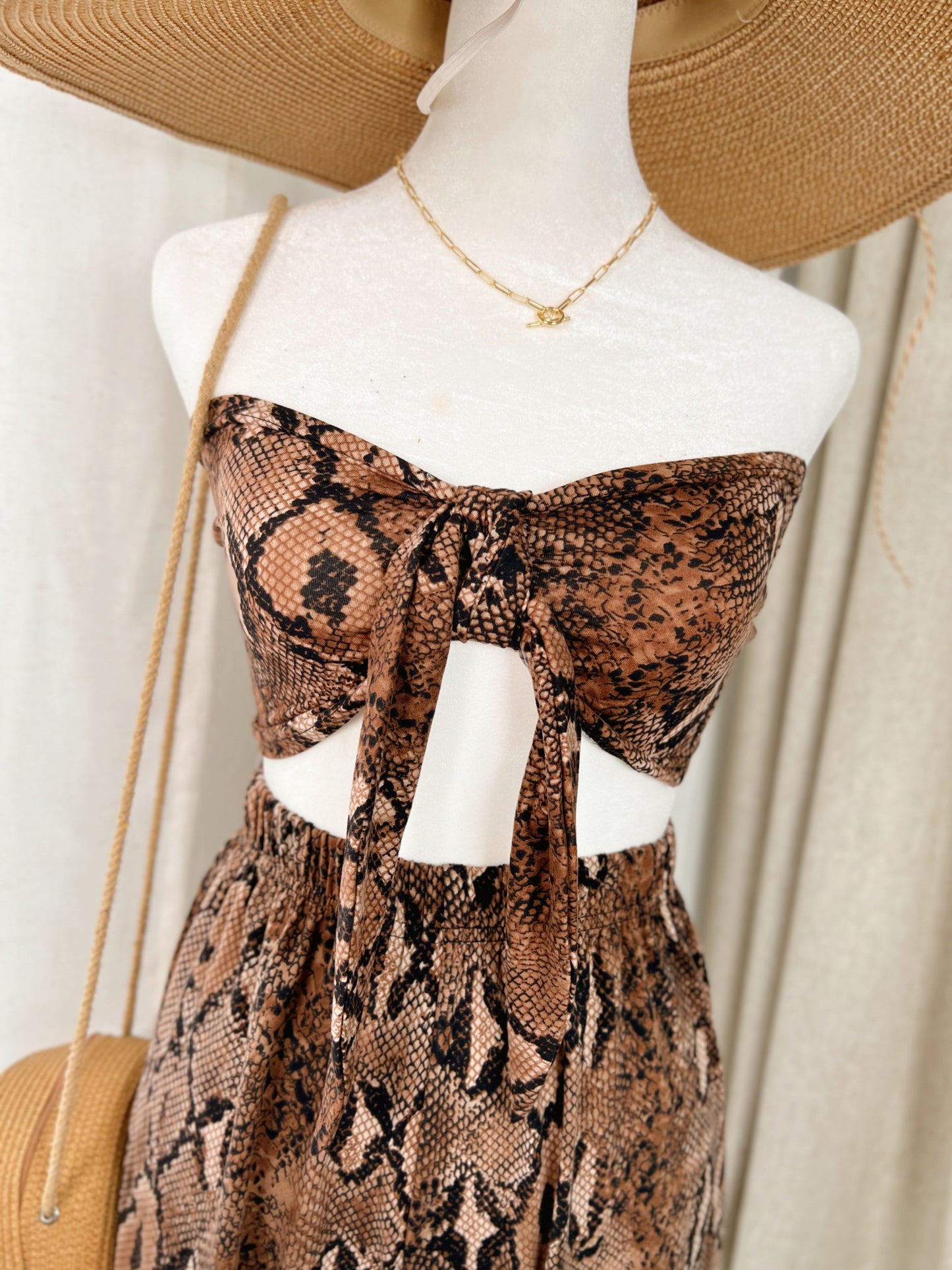 Snake Print Bandeau Set