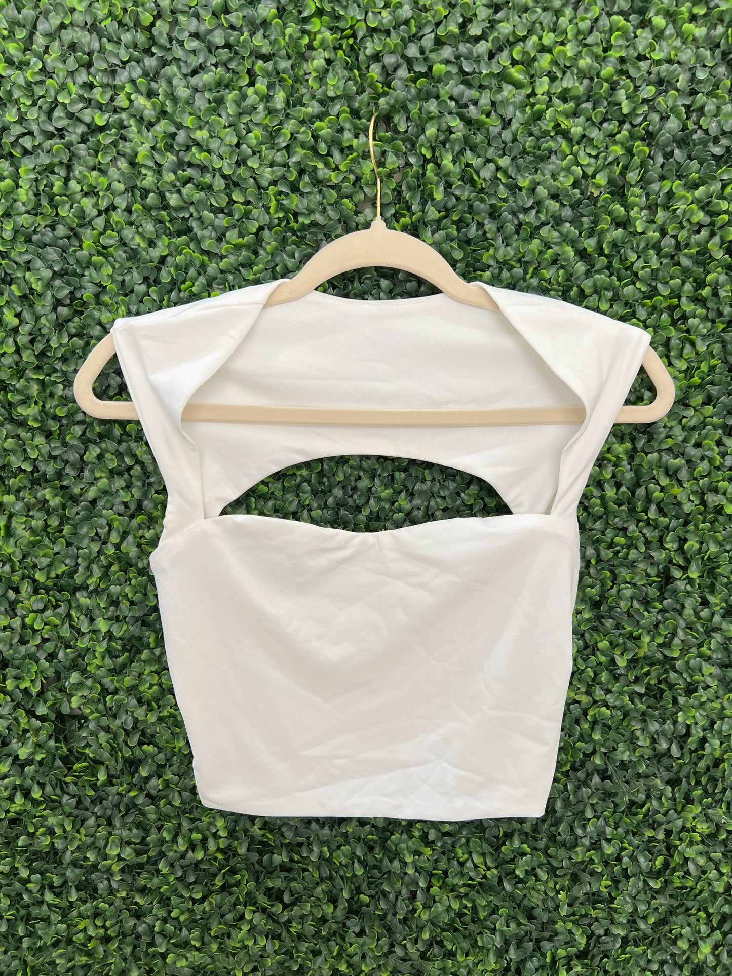 White Cut Out Crop Top