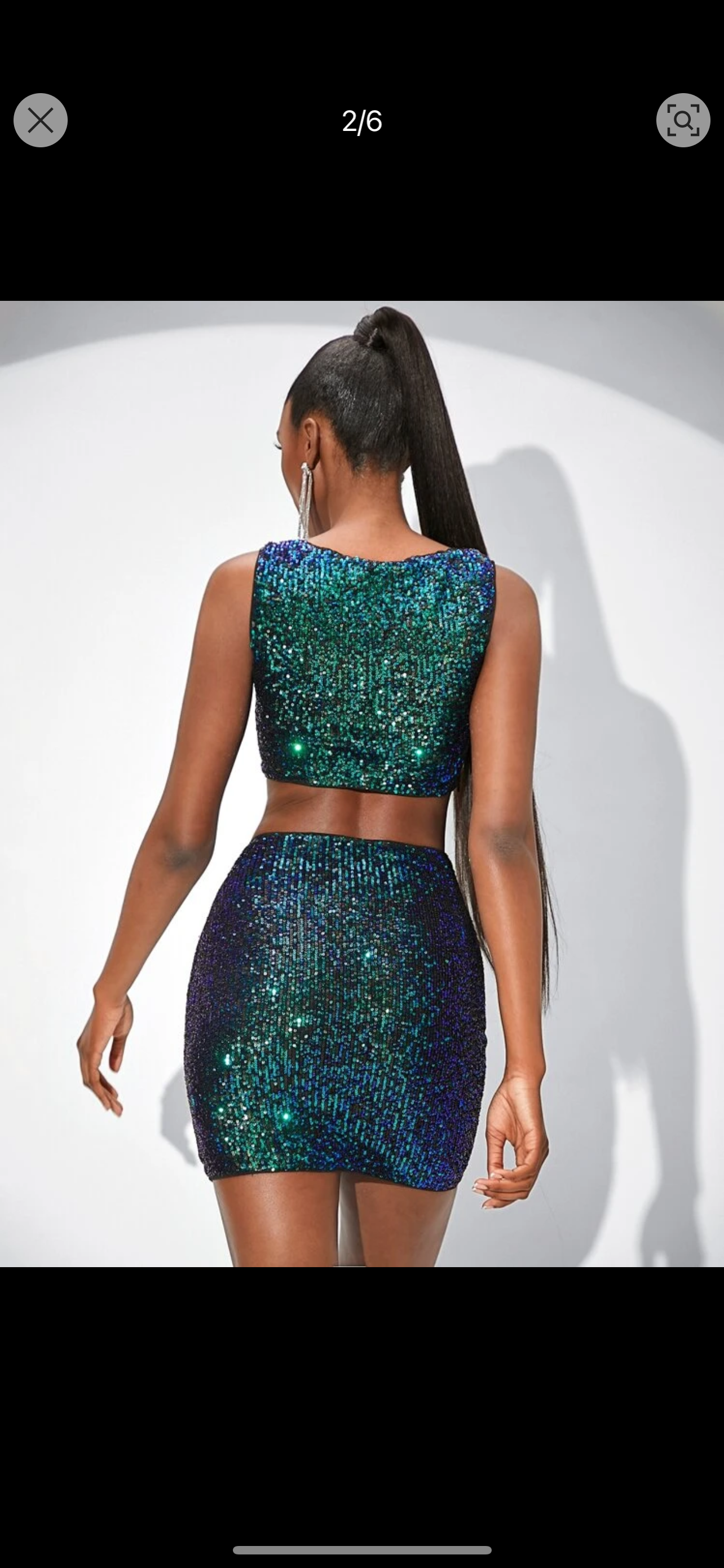 Emerald Sequin Skirt Set