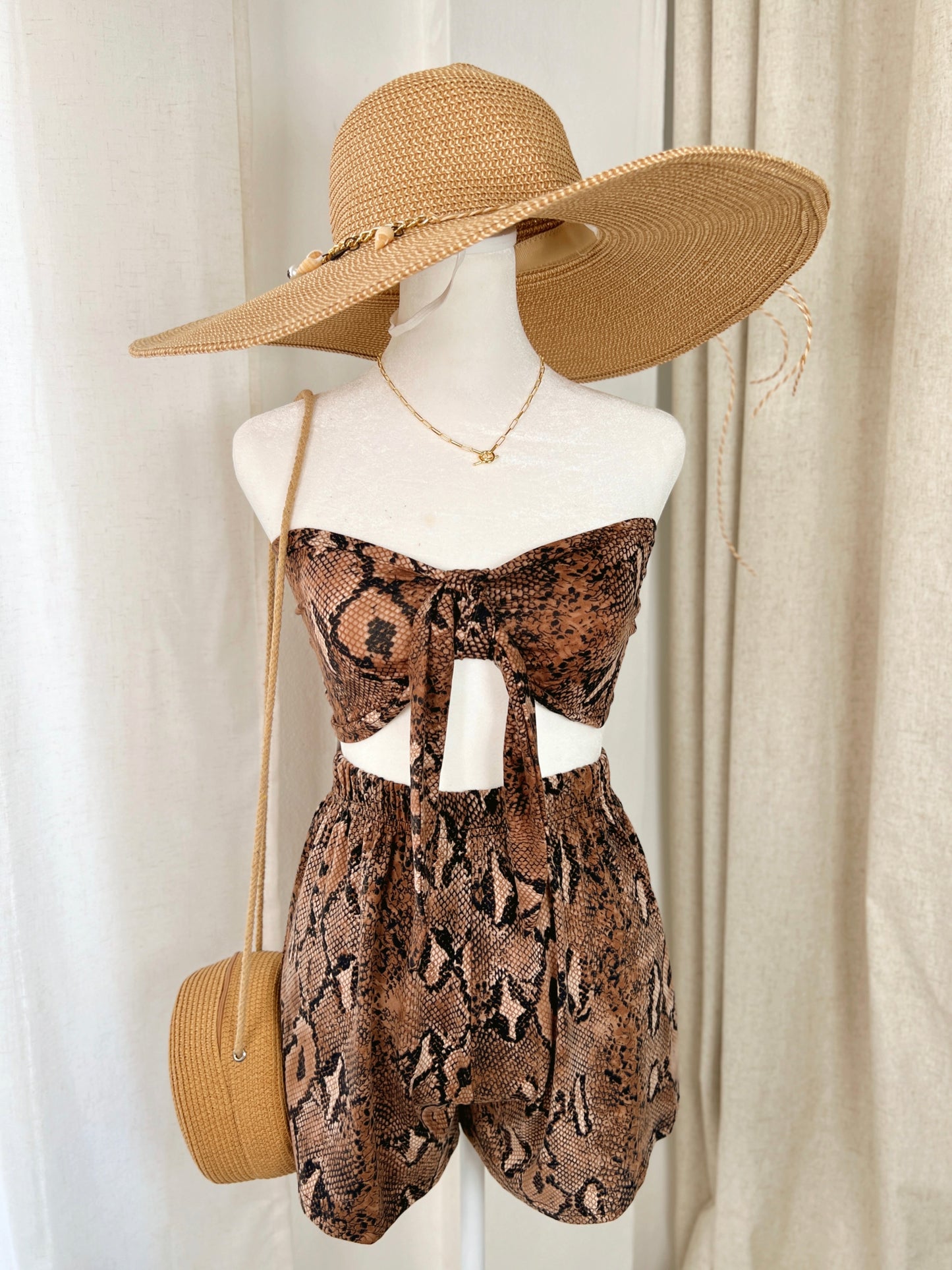 Snake Print Bandeau Set