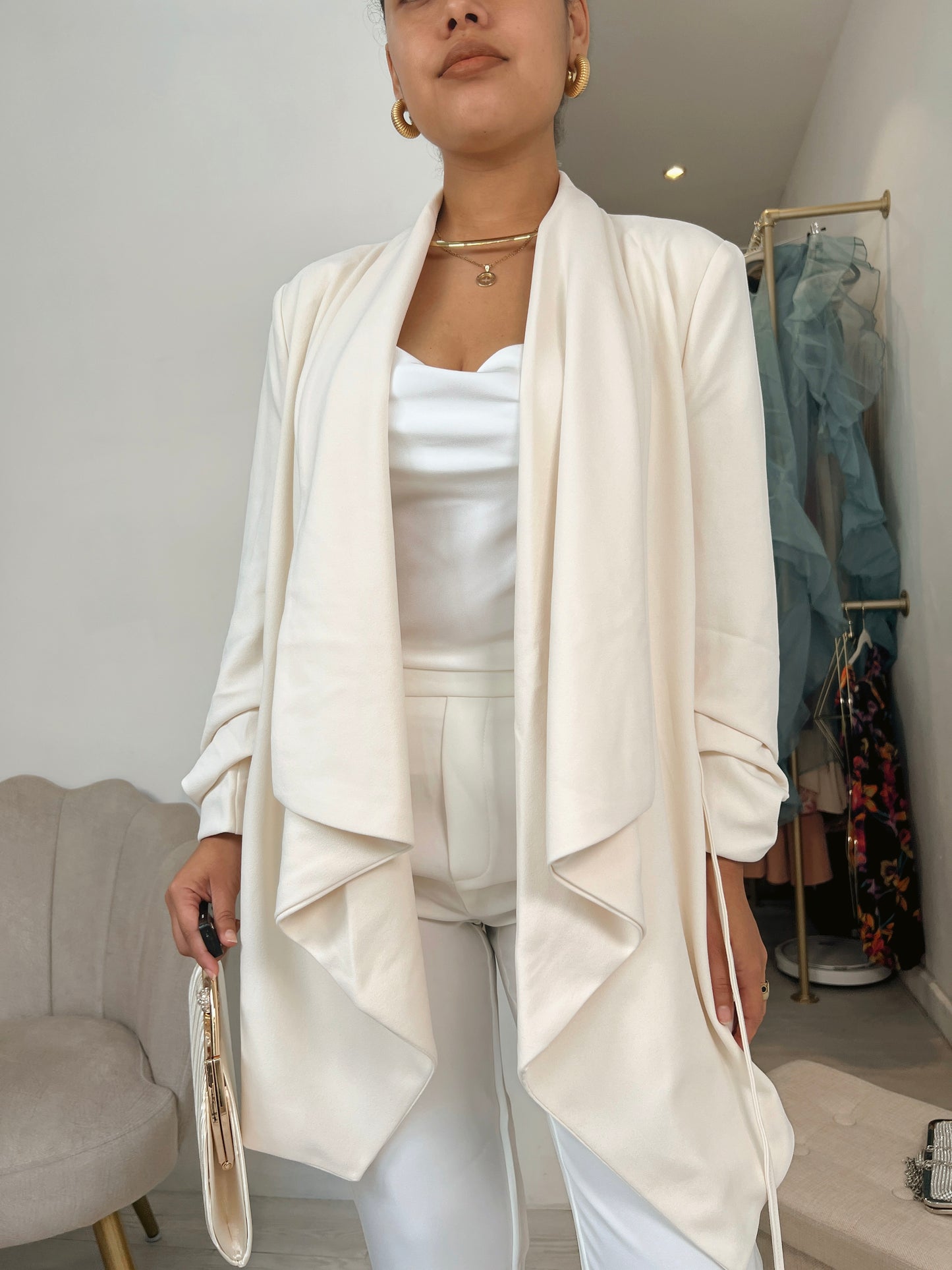 Cream Waterfall Blazer