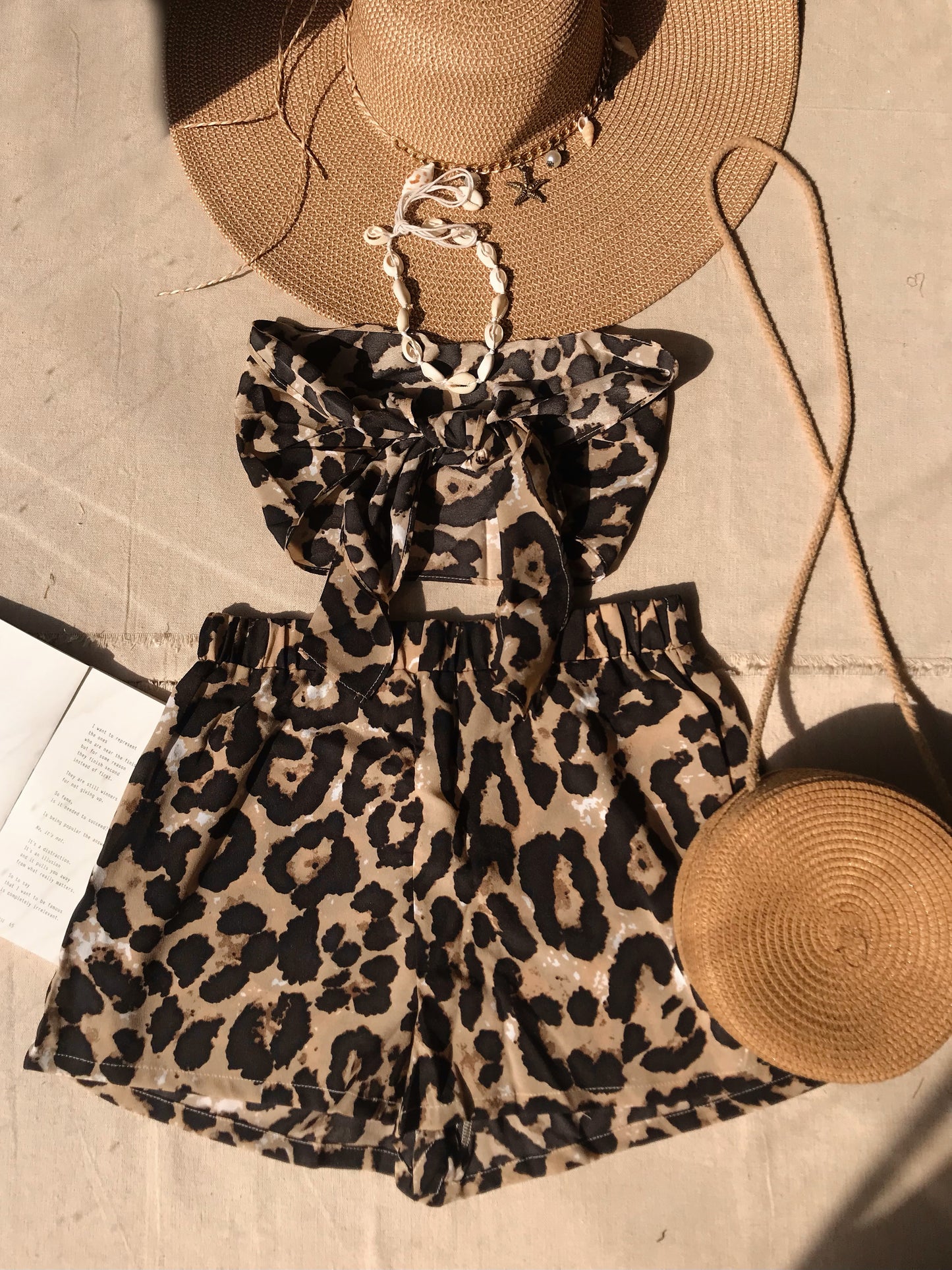 Leopard Bandeau Shorts Set