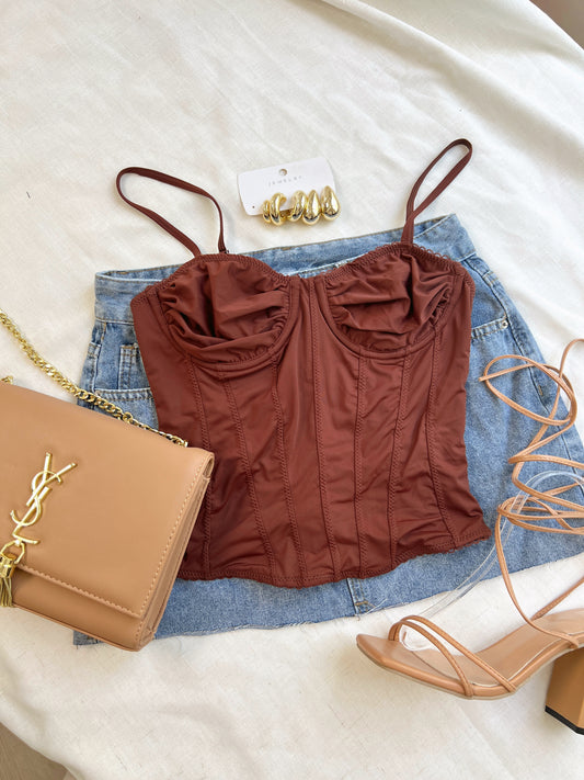 Brown Bustier Cami Top