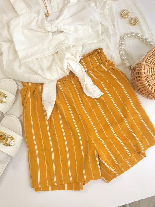 Mustard Striped Shorts