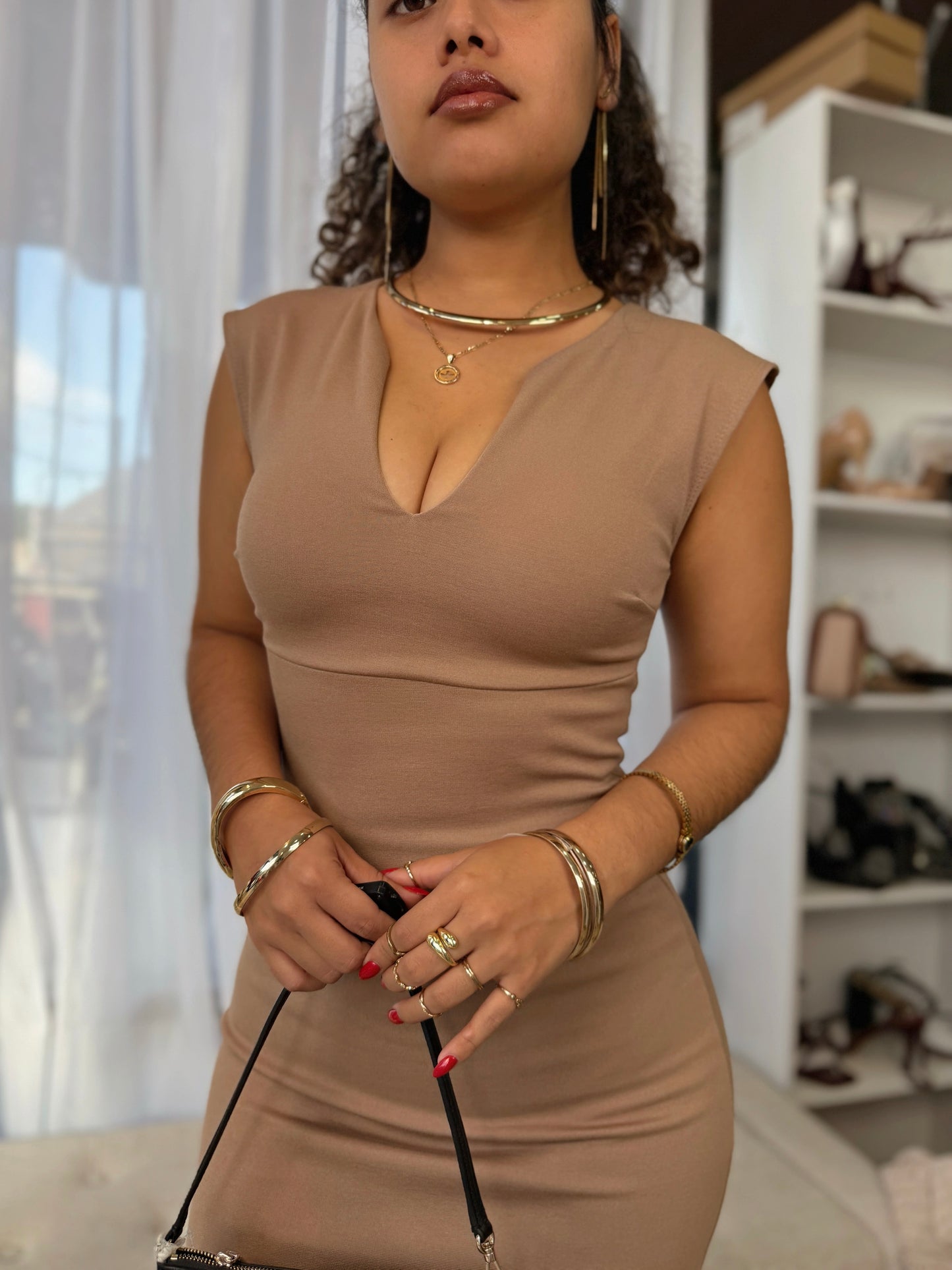 Mocha CEO bandage Pencil Dress