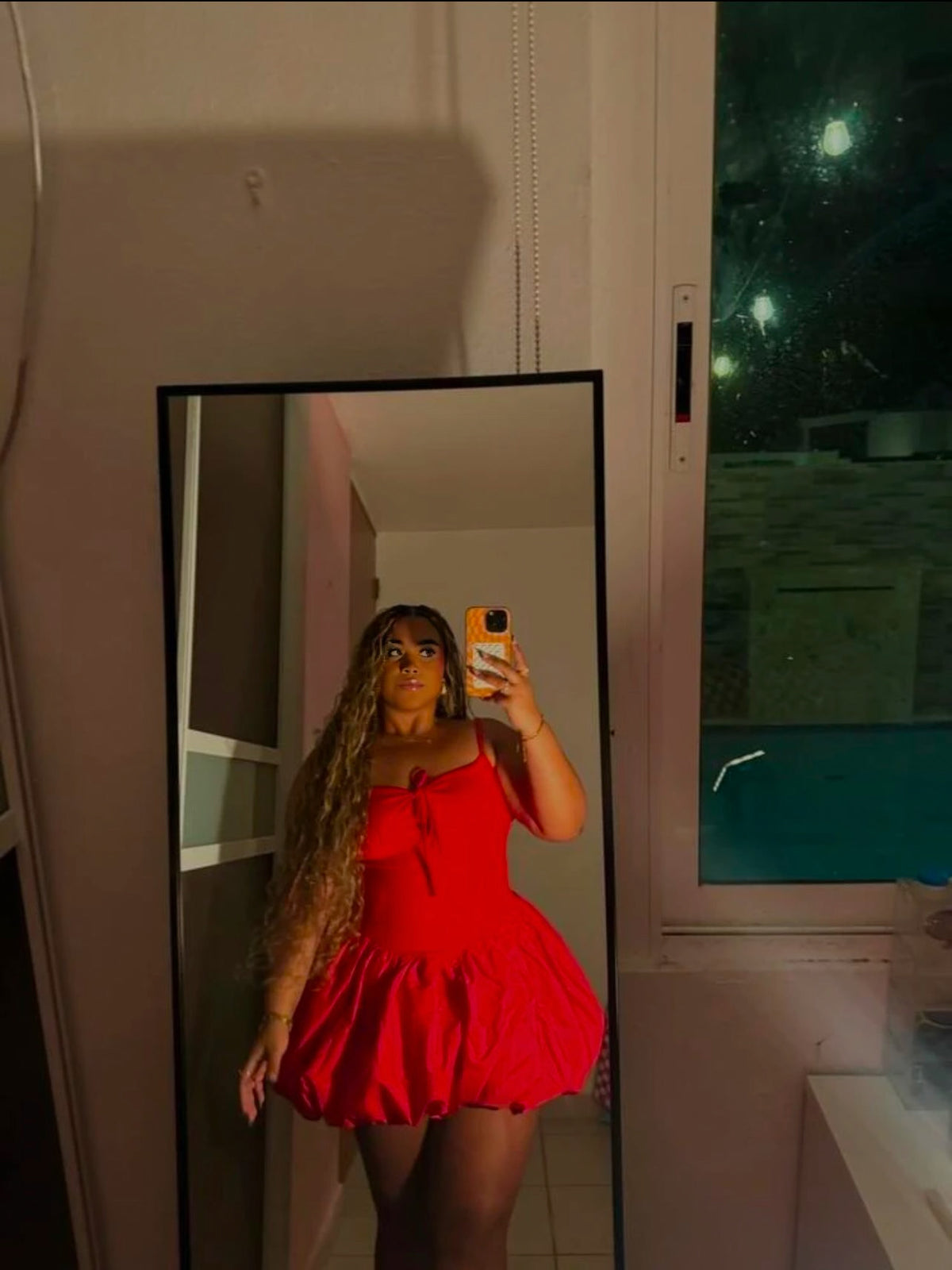 Red Bubble Cami Dress