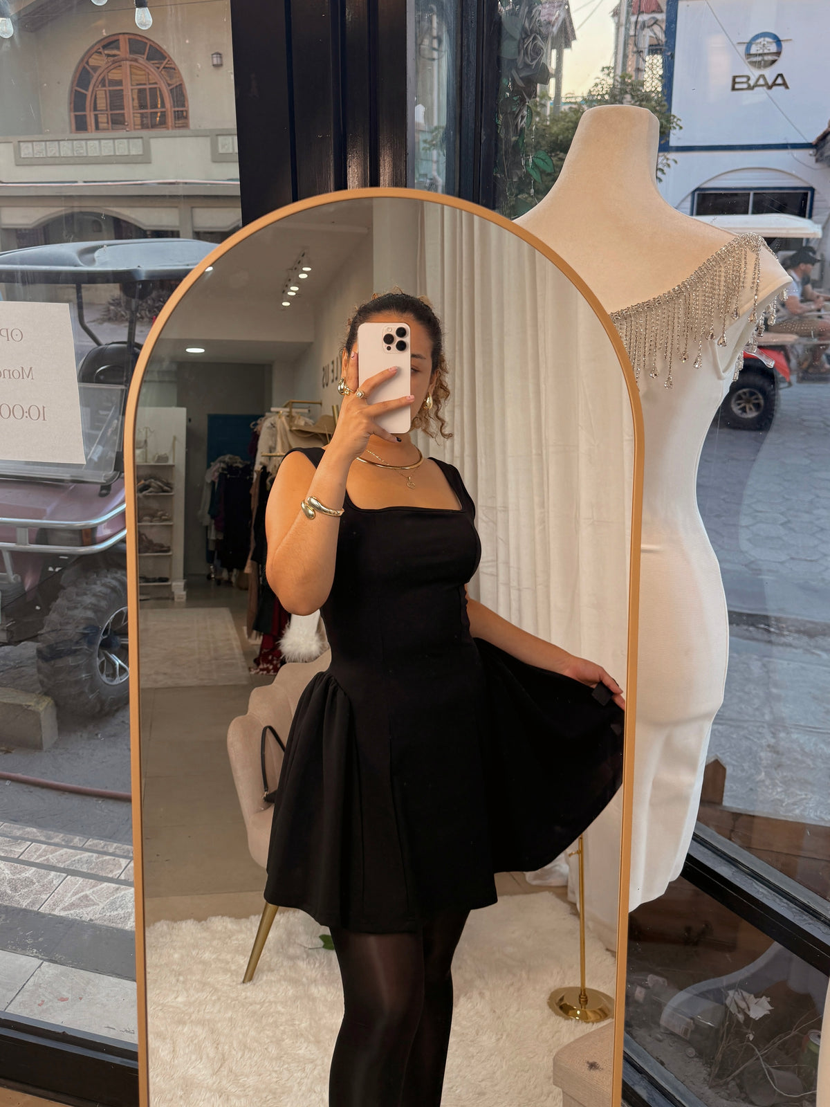Black A-line Bow Dress