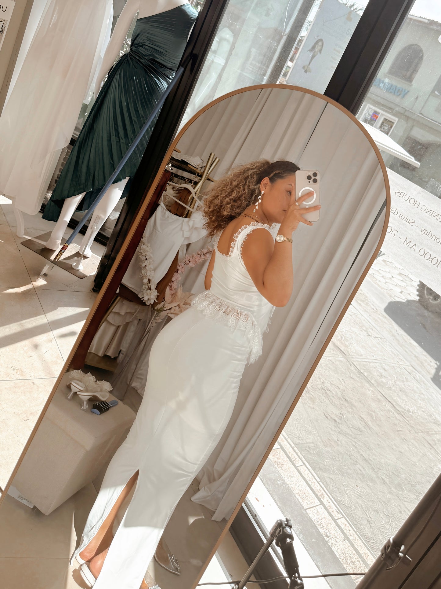 Off white cami top Maxi Skirt Set
