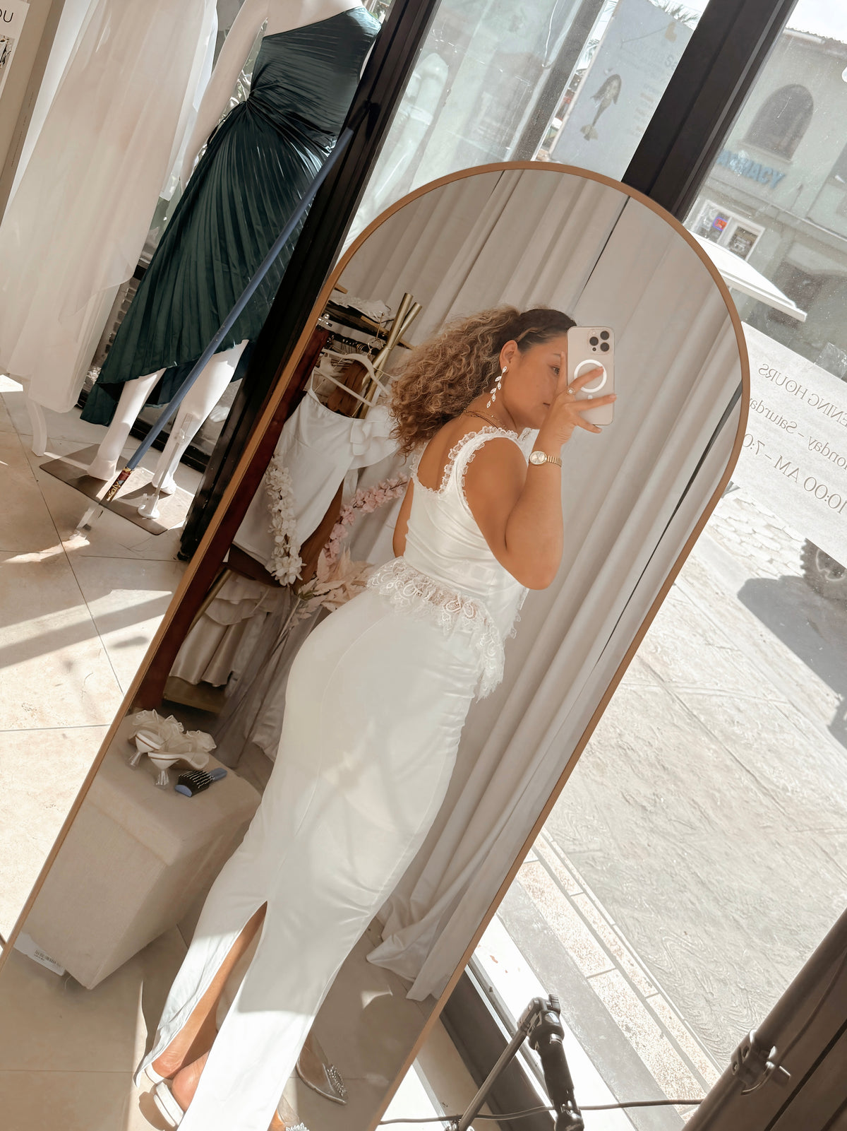 Off white cami top Maxi Skirt Set