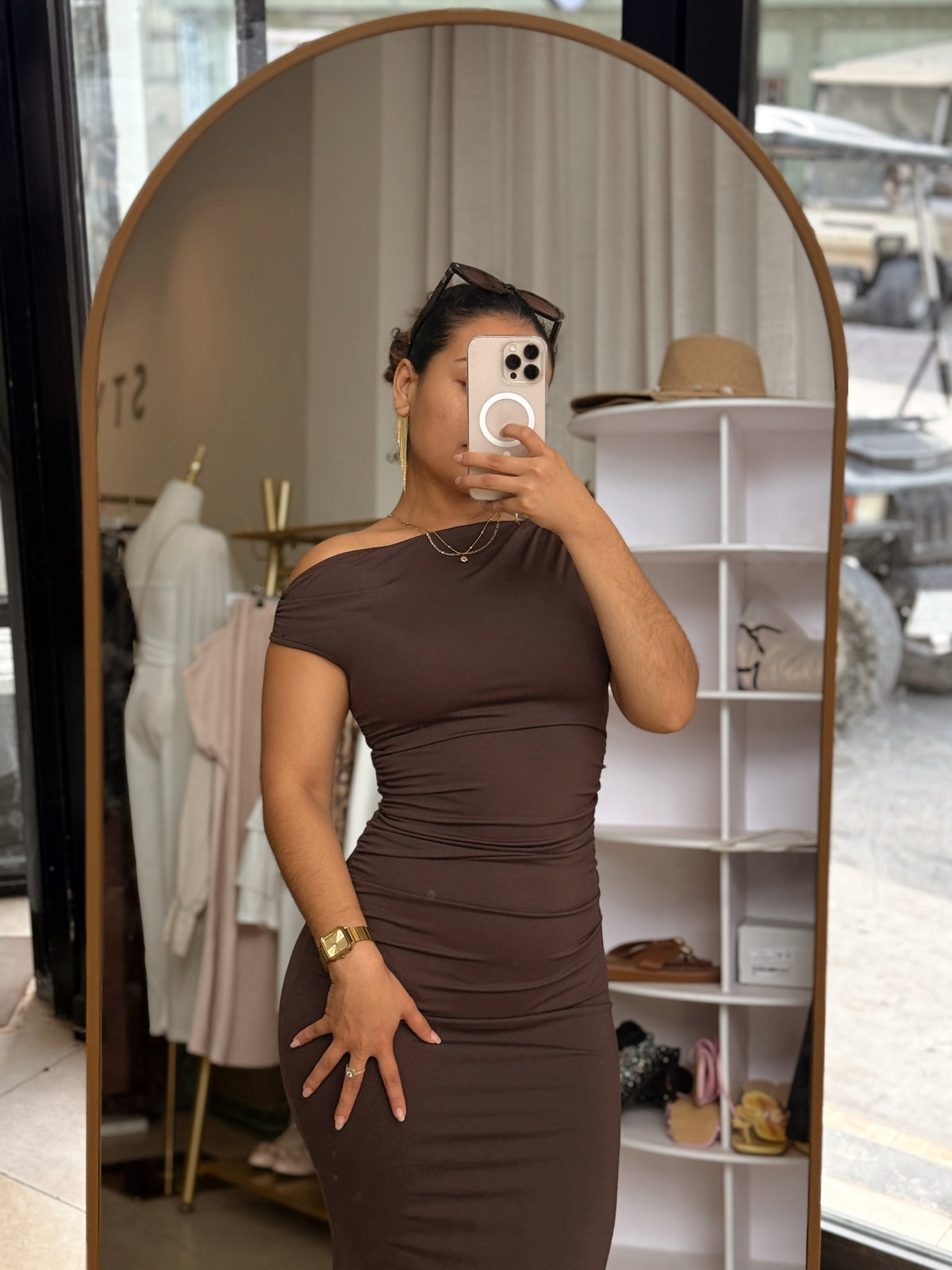 Coffee Browb Bodycon Maxi Dress