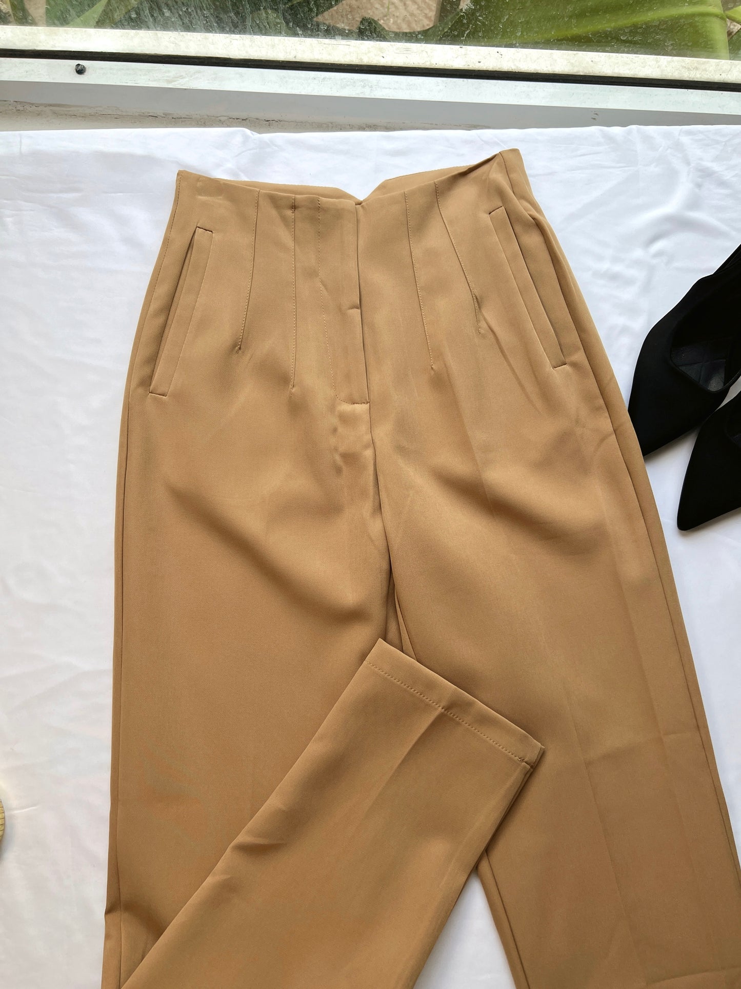 British French Detailed Straight Leg Trousers