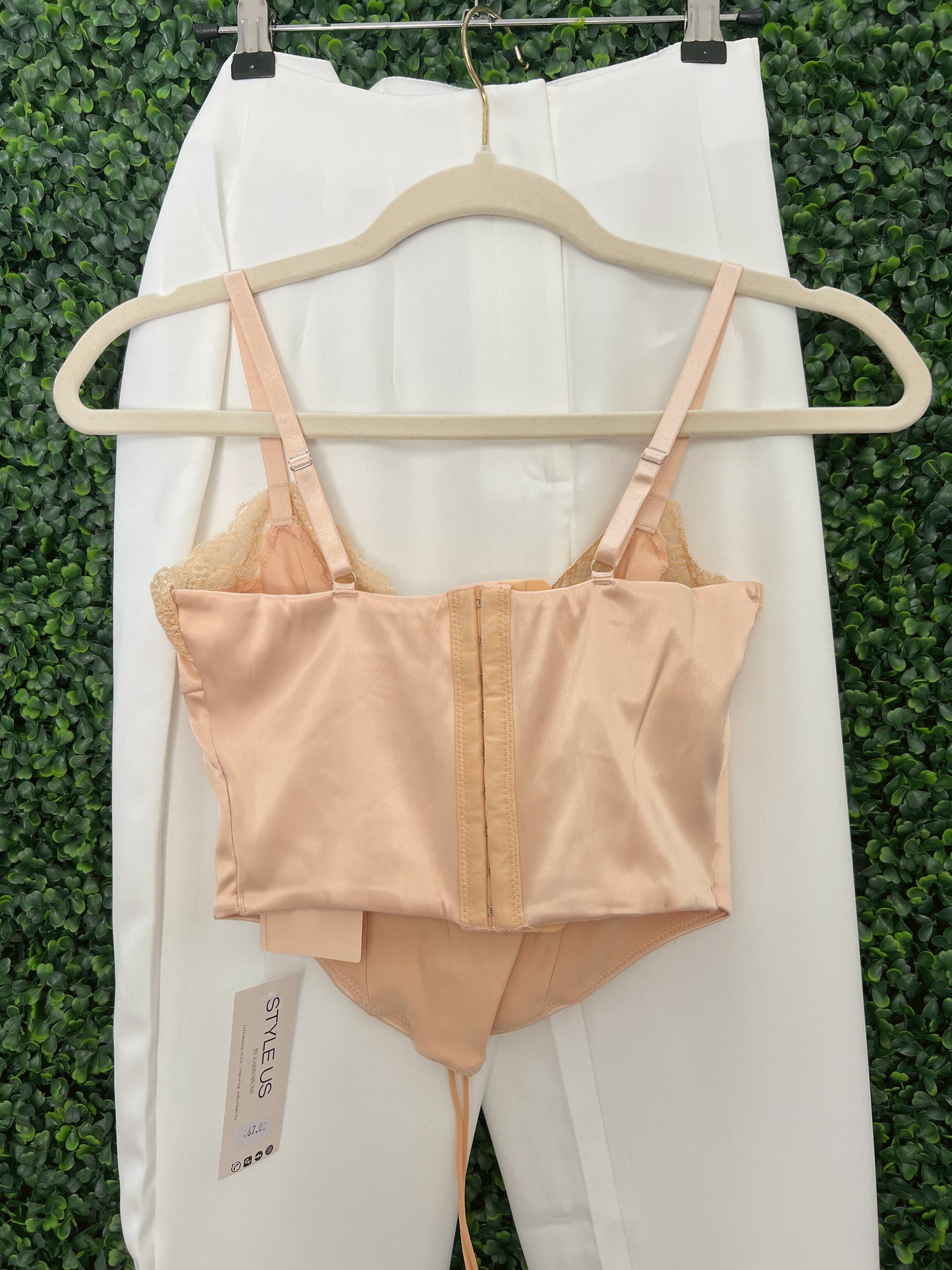 Nude Satin Corset Top