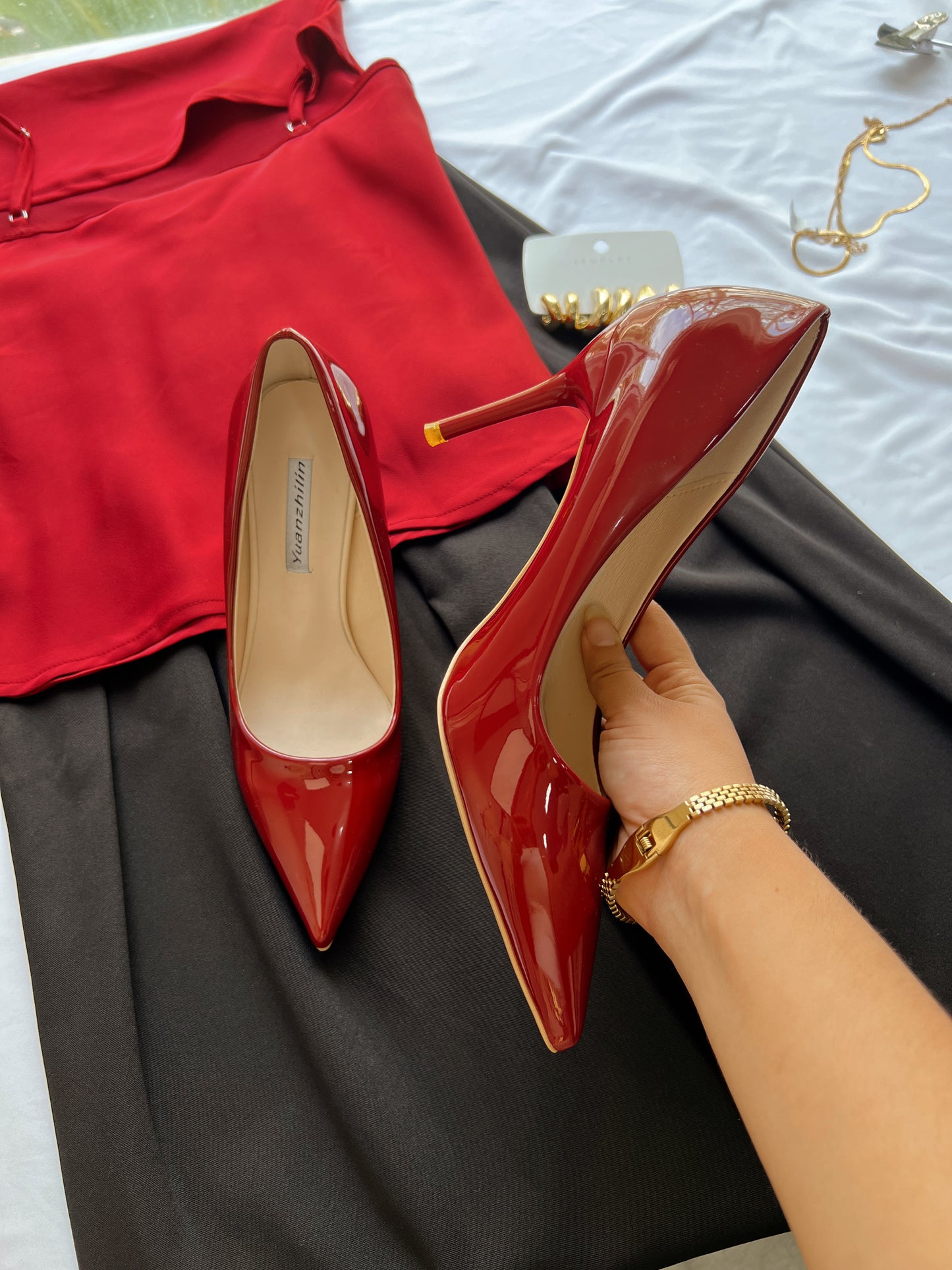 Maroon Gloss Pumps