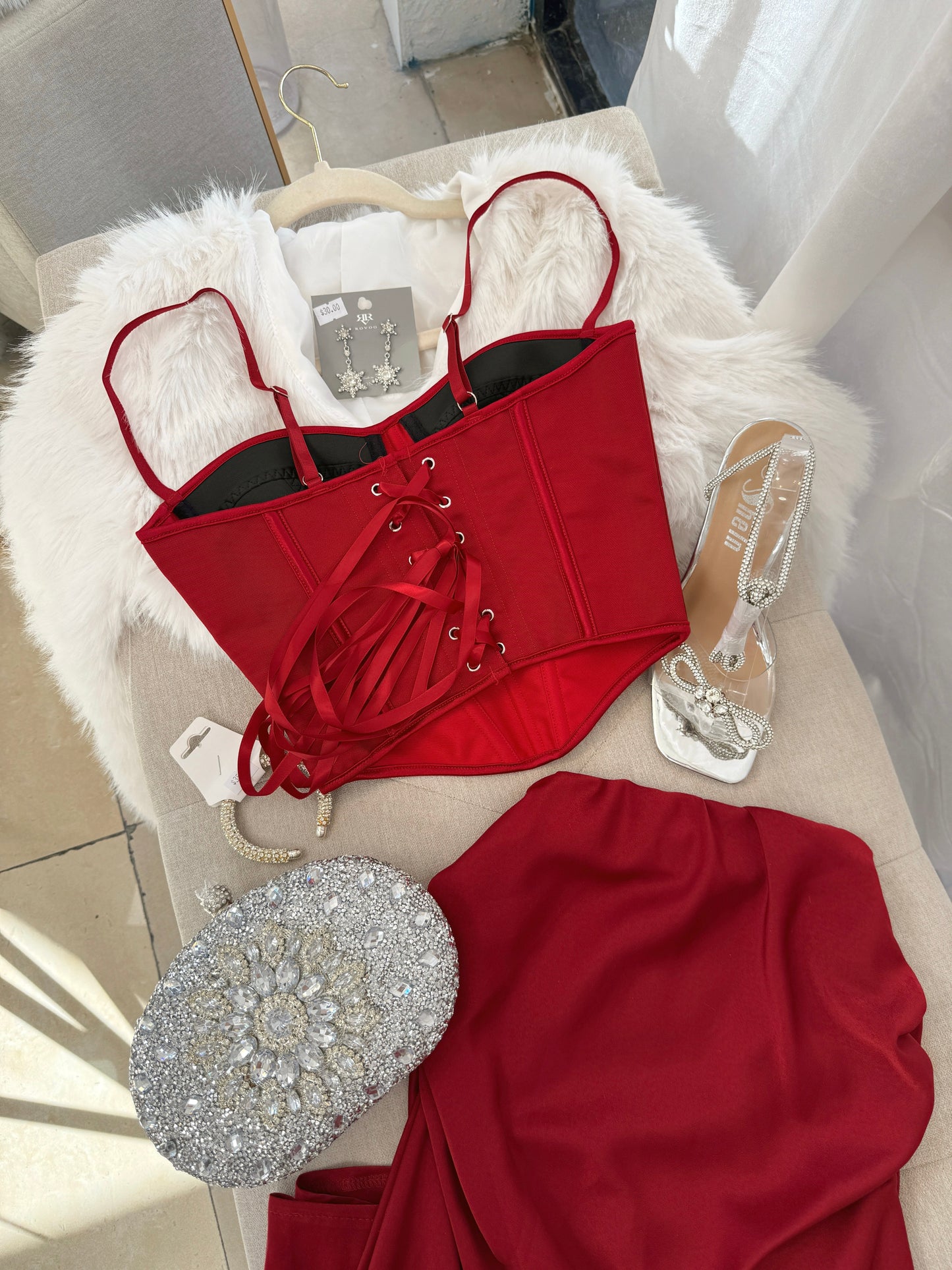 Burgundy Bandage Corset