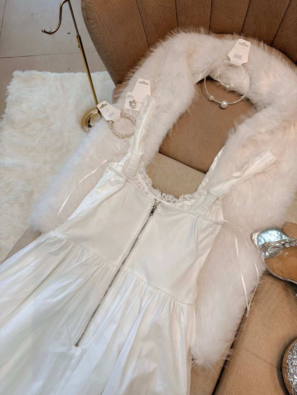White Milkmaid Mini Dress