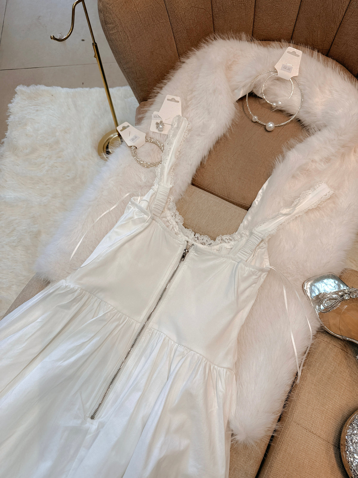 White Milkmaid Mini Dress