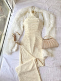 Pearl Embellished Ivory Gown