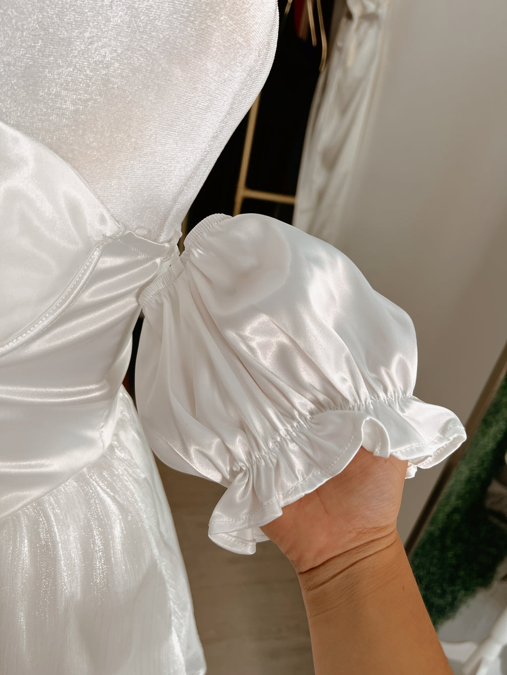 White Corset Layered Mini Dress