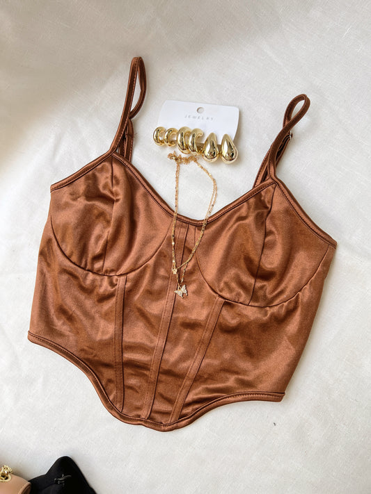 Bronze Bustier Top