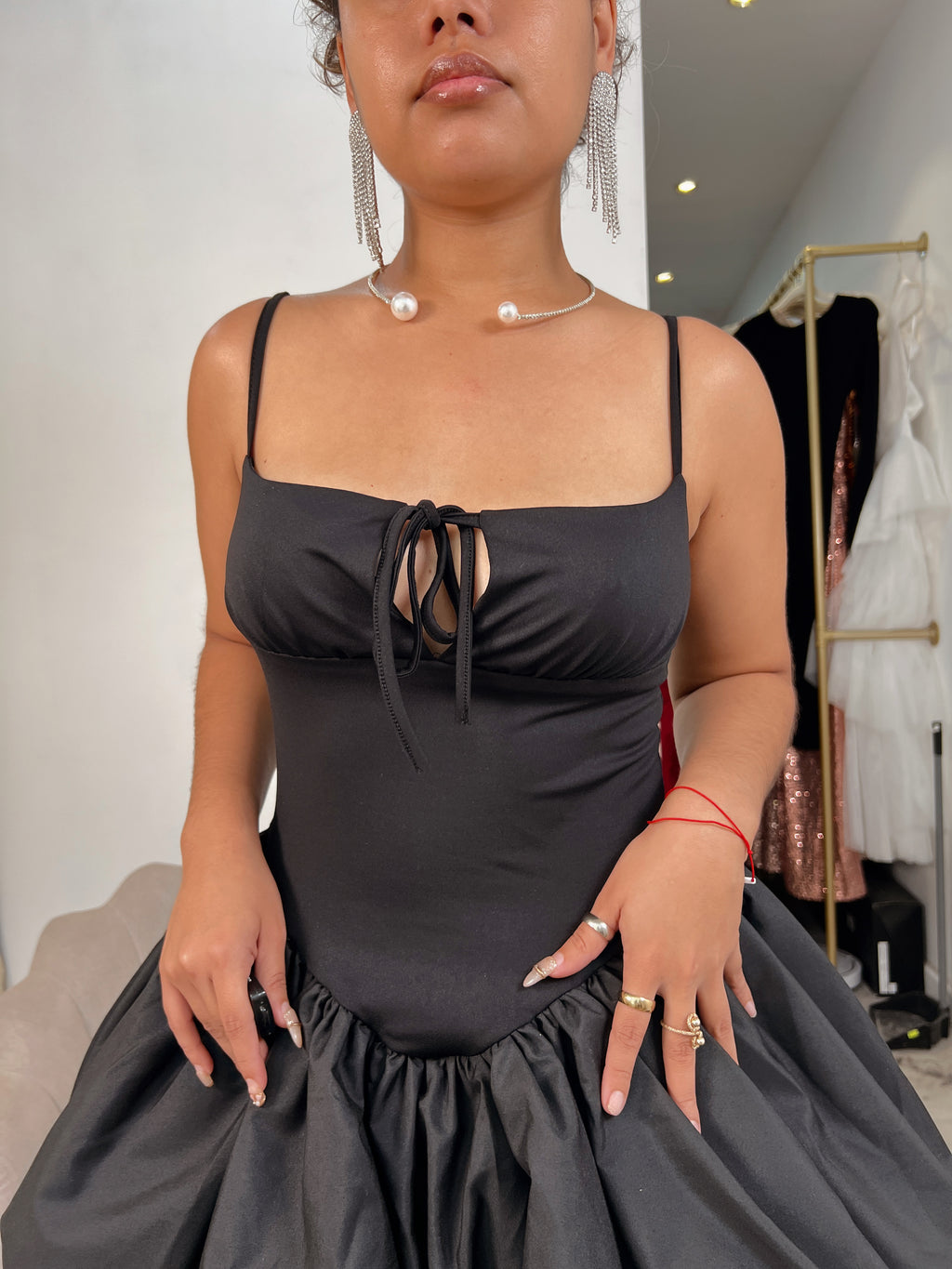 Black Bubble Cami Mini Dress