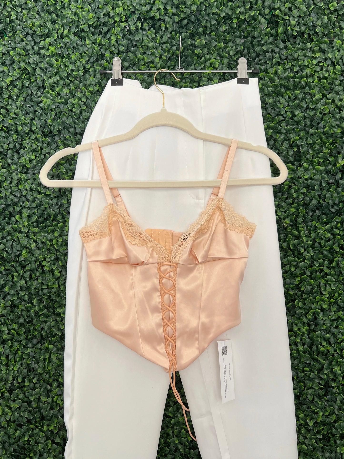 Nude Satin Corset Top