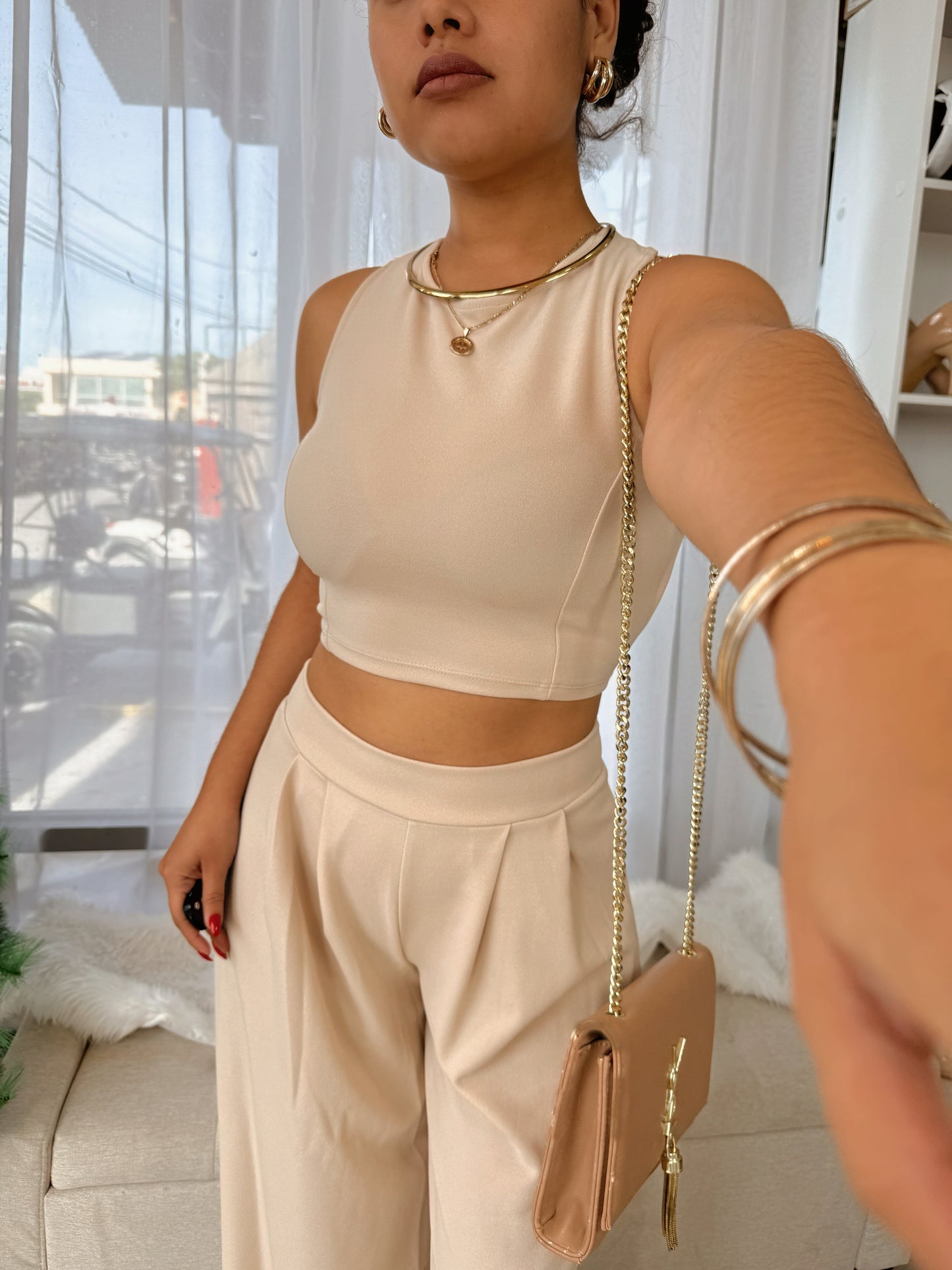 Oatmeal Palazzo Pant Set