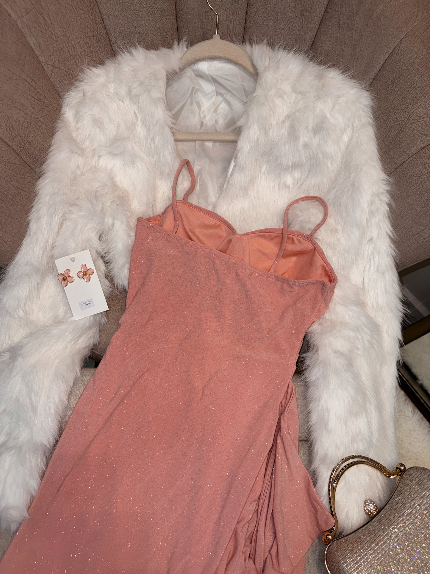 Pink Glitter Mini Dress