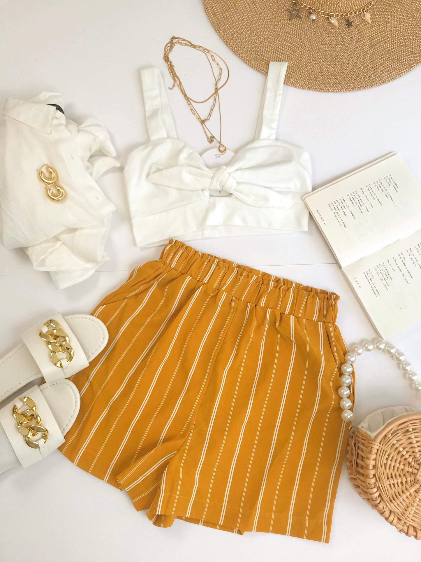 White Bow Crop Top