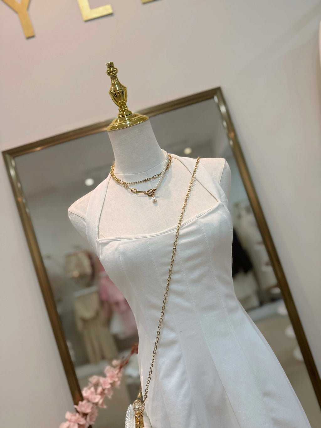 White Laced A-line Mini Dress