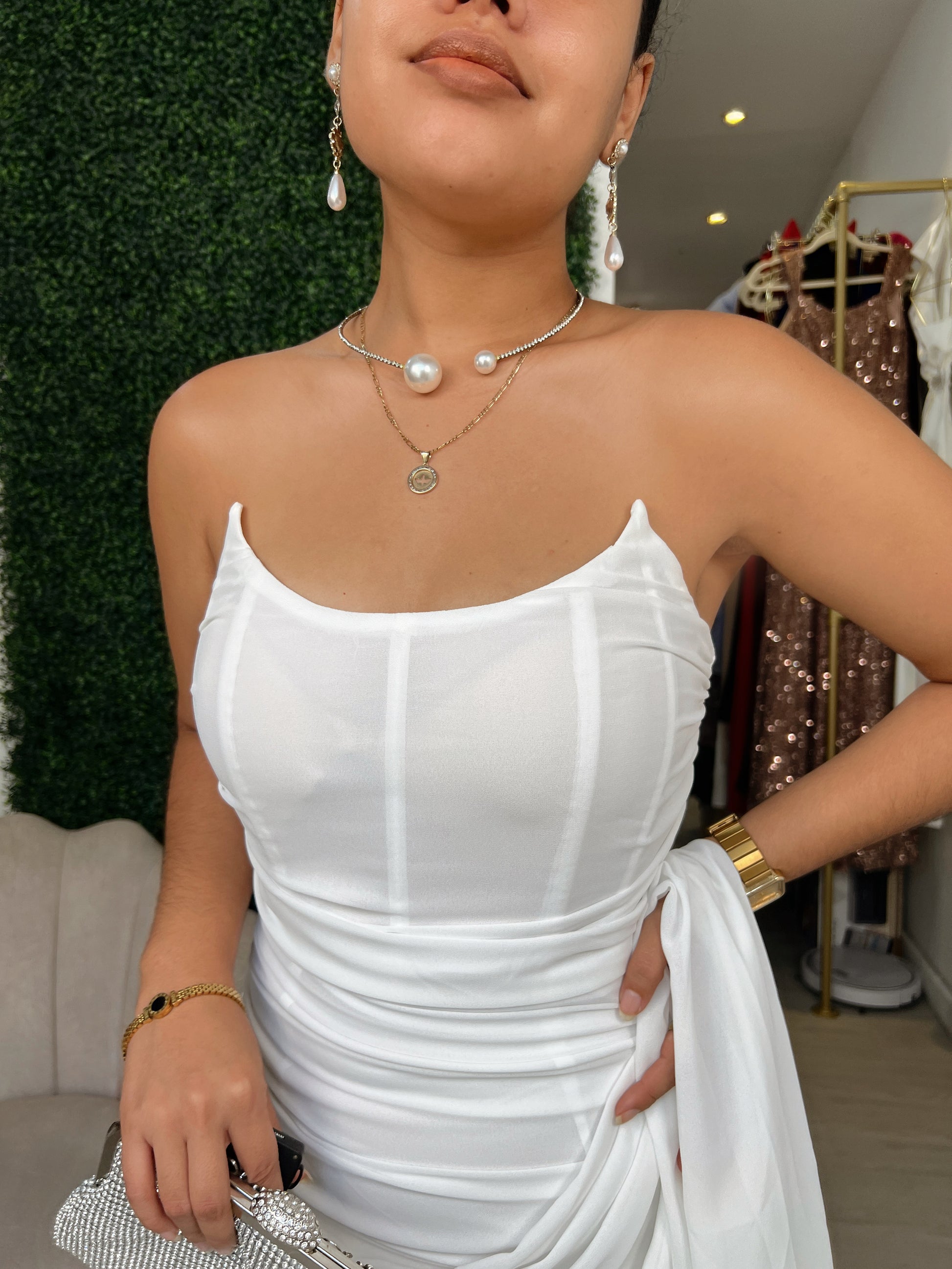 White Corset Ruched Tassel Mini Dress – STYLE US White Corset Ruched Tassel Mini Dress – STYLE US