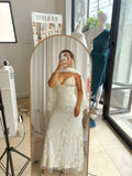 Beige Embroidered Cami Maxi Dress