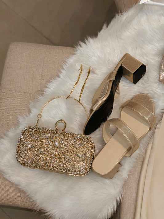 Champagne Metallic Heeled Sandal