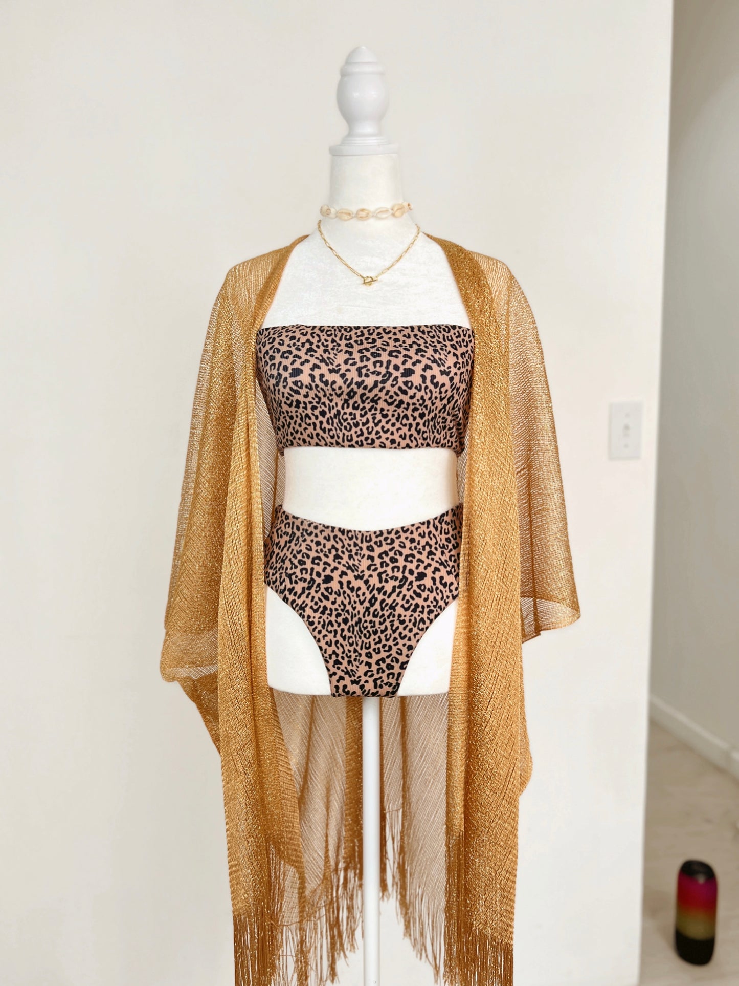Cheetah Ribbed High Waist Bikini