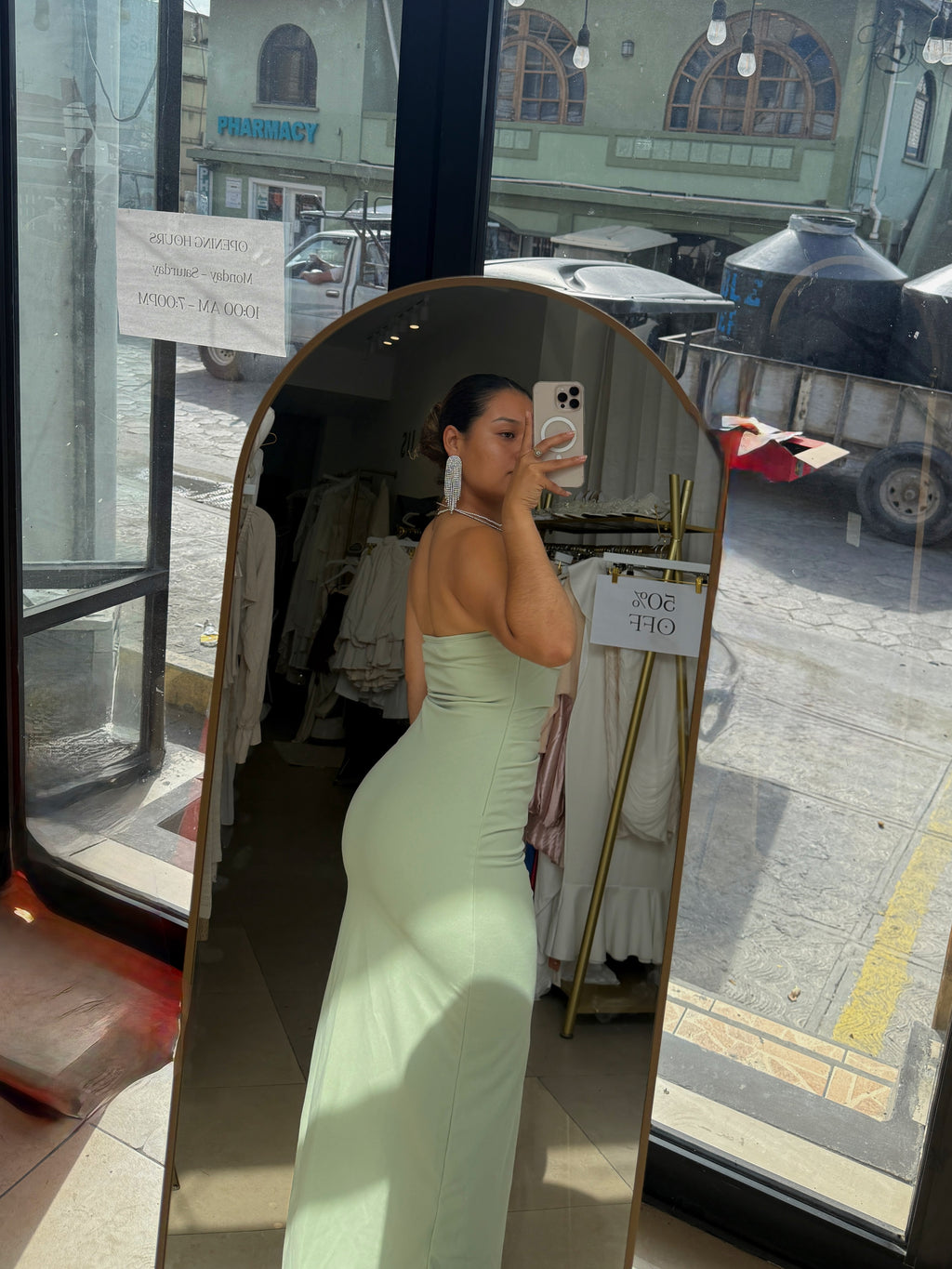 Sage Green Tube Split Maxi Dress