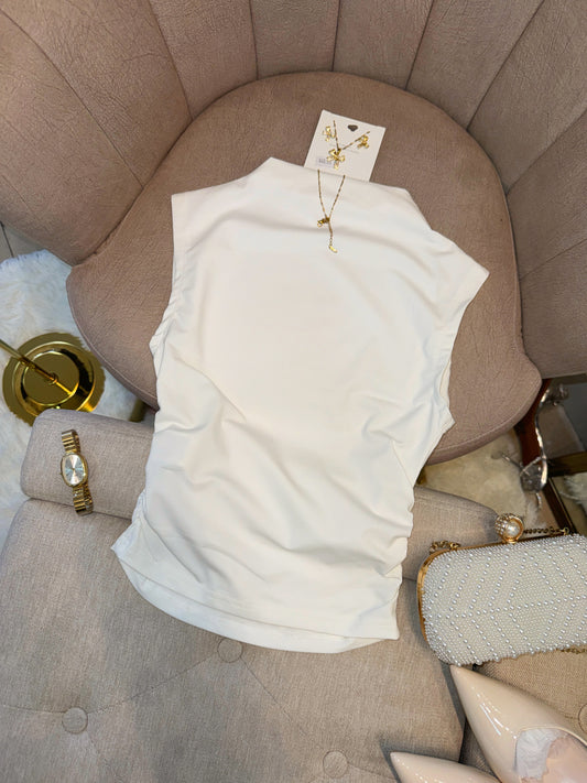 White Halter Top
