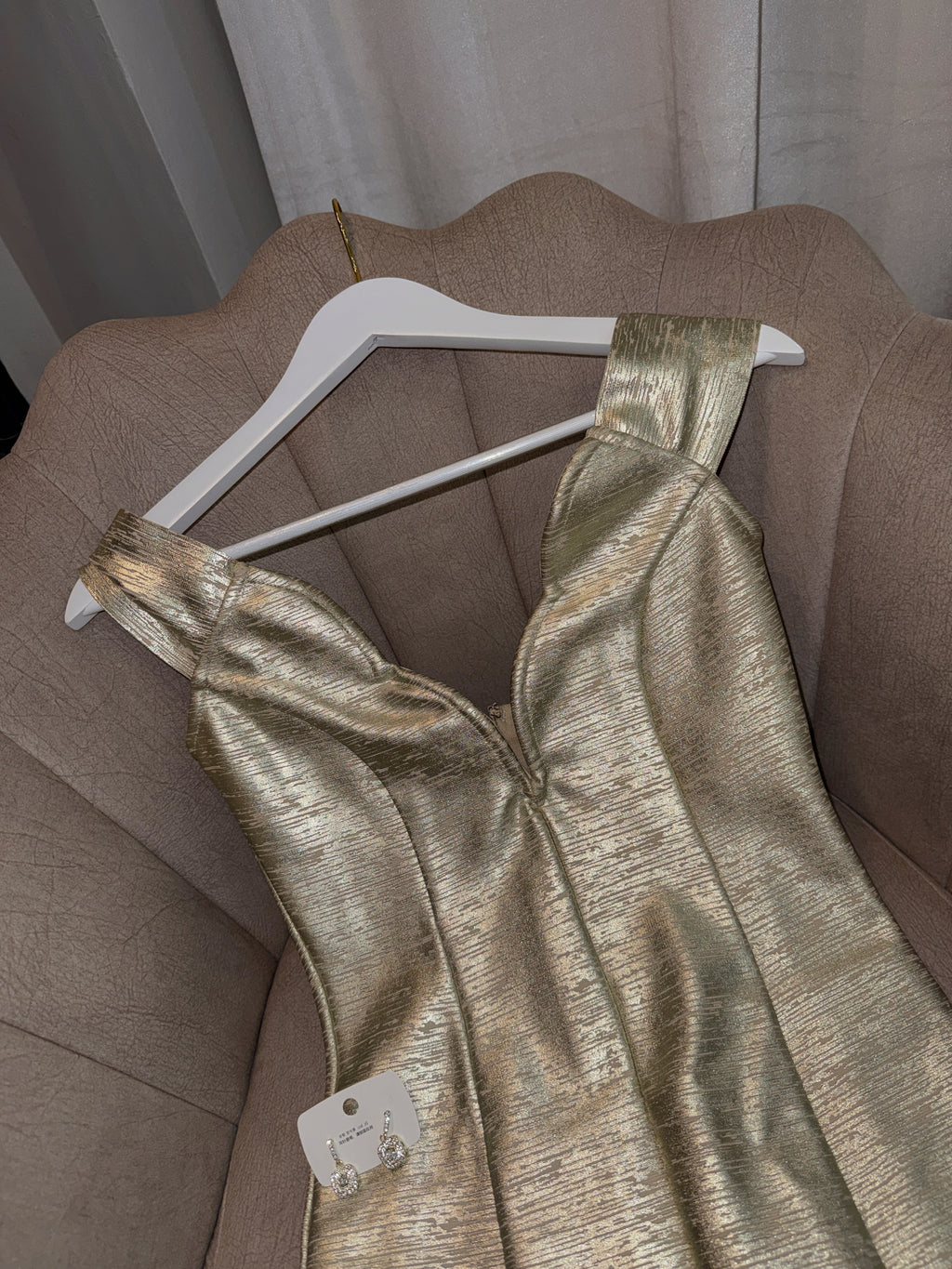 Gold Metallic Bandage Mini dress