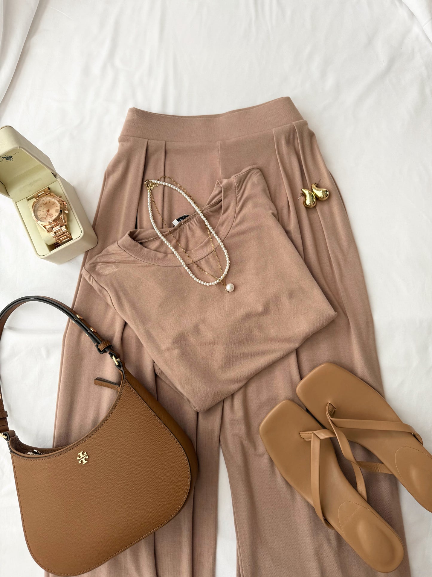 Mocha Palazzo Pant Set