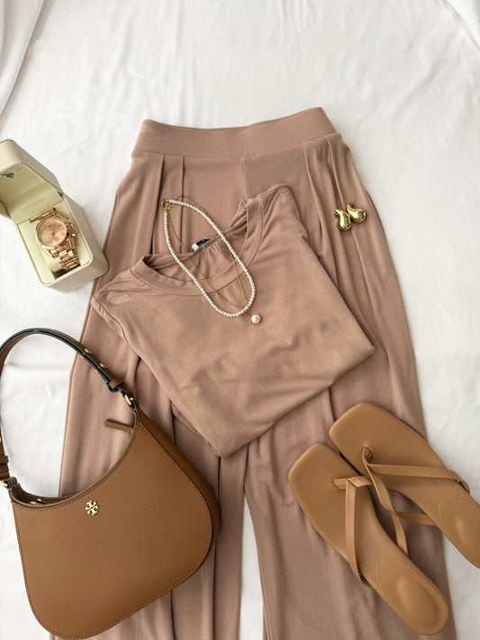 Mocha Palazzo Pant Set