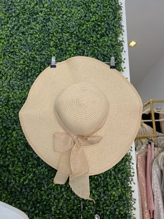 Beige Straw Beach Hat