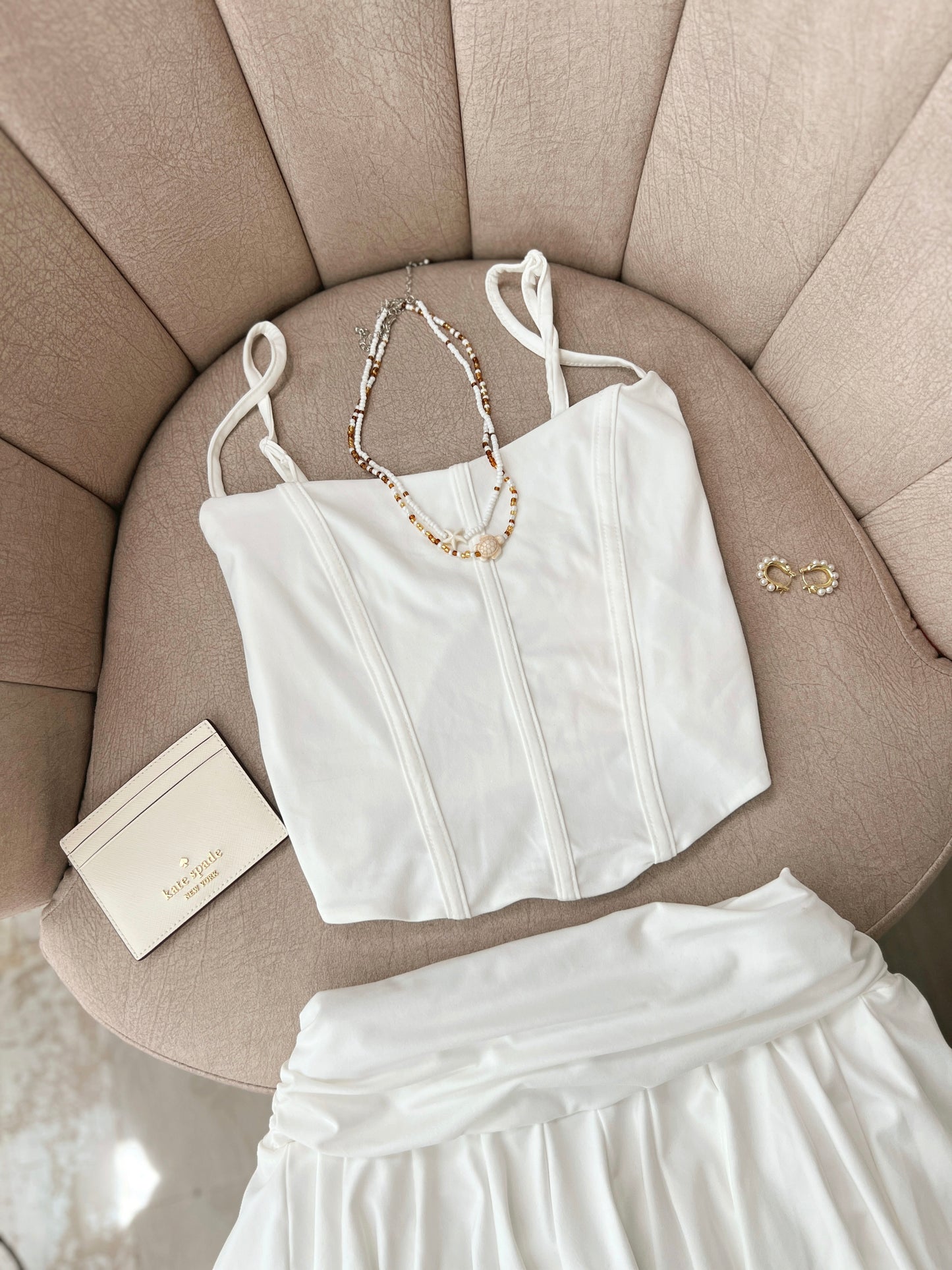 White 2pc Mini Skirt Set