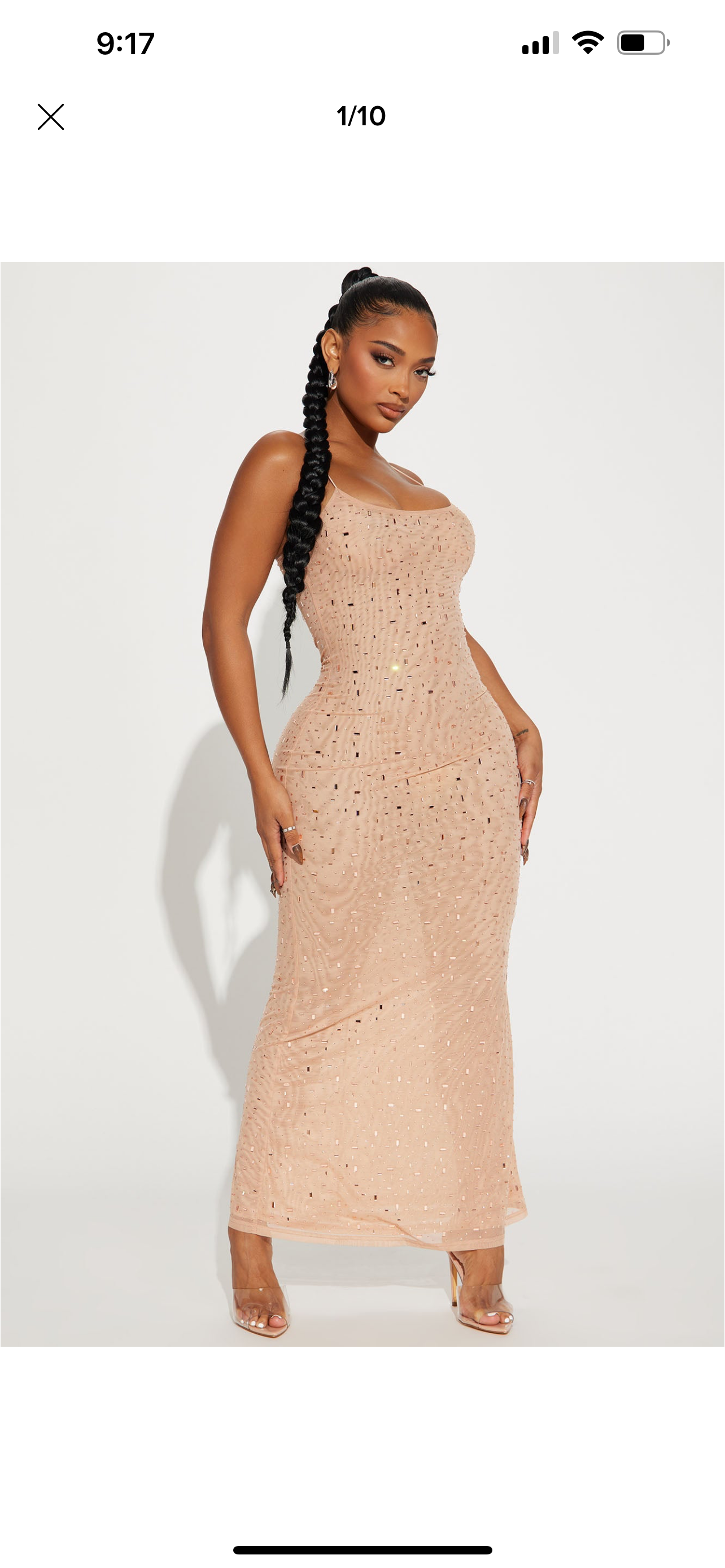 Nude embellished Sheer Maxi Dress STYLE US Nude embellished Sheer Maxi Dress STYLE US